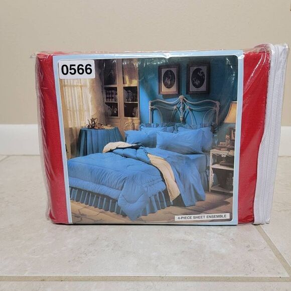 Red Satin Deep Pocket 4 Piece Sheet Set King - Picture 1 of 7